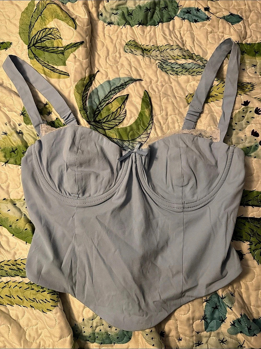 Blue Corset Crop Top